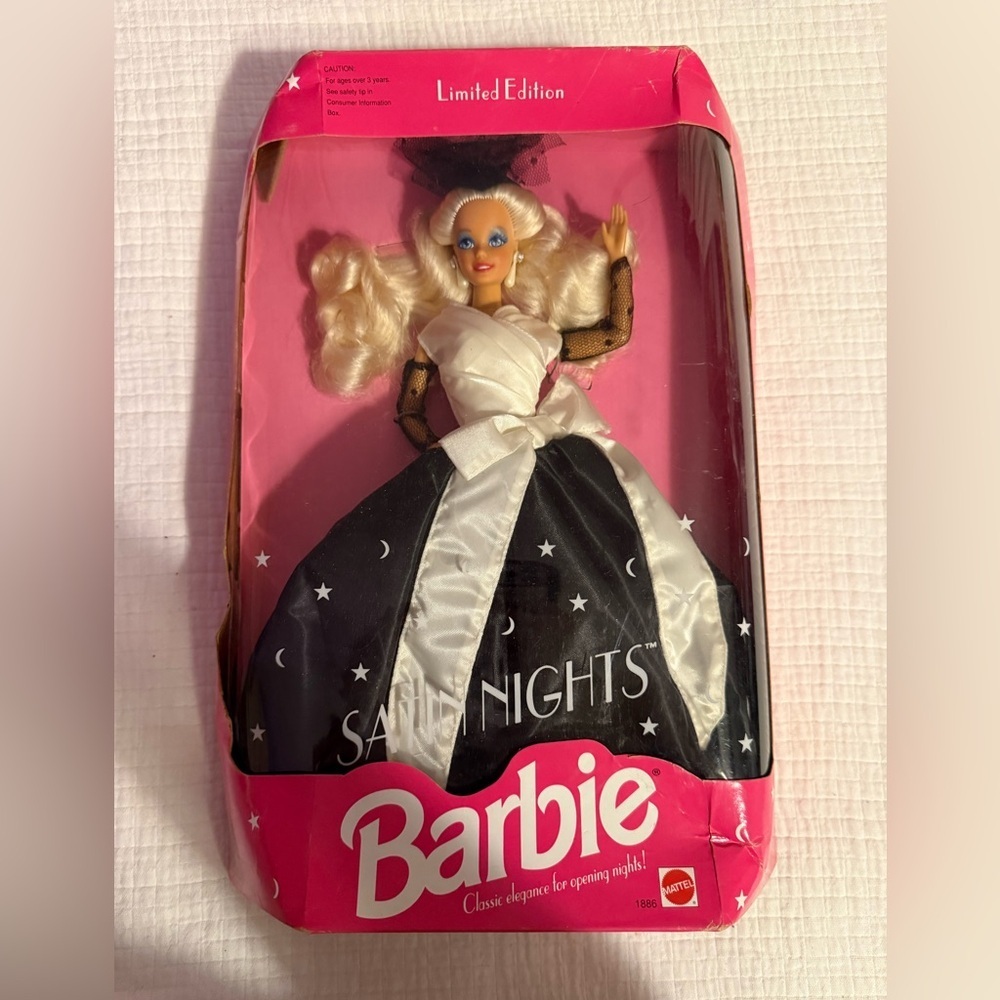 Barbie Vintage 1992,Satin Nights Barbie NRFB - Model 1886 Limited Edition Blonde